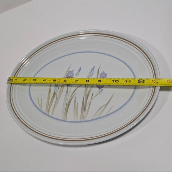 Royal Doulton Blue Iris Oval Serving Platter 13.25" Lambethware England - Picture 4 of 9